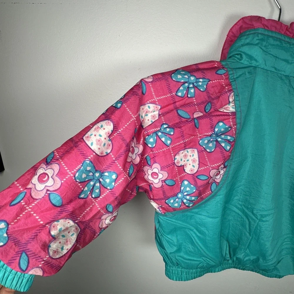 Vintage London Fog Medium Baby Jacket Medium Pink Green Retro Zip Colorful